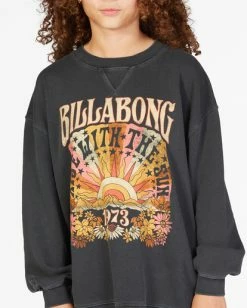 Best Pirce 💯 Billabong 👧 Girls' Making Waves Crewneck Sweatshirt MULTI ✨ -Girls Sales Store abgft00138 billabongw ofb dtl1 1