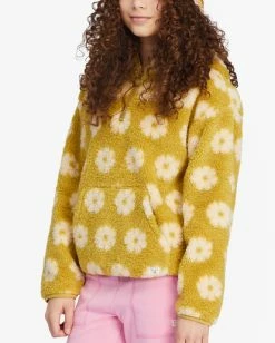 Wholesale 😉 Billabong 👧 Girls' Just In Time Half-Zip Pullover Sweatshirt SWEET CHOCOLATE 👏 -Girls Sales Store abgft00157 billabongw ylf0 dtl1 1