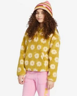 Wholesale 😉 Billabong 👧 Girls' Just In Time Half-Zip Pullover Sweatshirt SWEET CHOCOLATE 👏 -Girls Sales Store abgft00157 billabongw ylf0 sd1 1