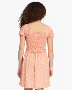 Outlet 💯 Billabong 👧 Girls' Dance Around Babydoll Mini 👗 Dress CANYON SUNSET 👍 -Girls Sales Store abgkd00141 billabongw nhy0 bck1 1