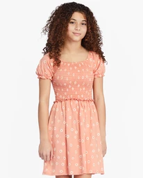 Outlet ๐ฏ Billabong ๐ง Girls' Dance Around Babydoll Mini ๐ Dress CANYON SUNSET ๐