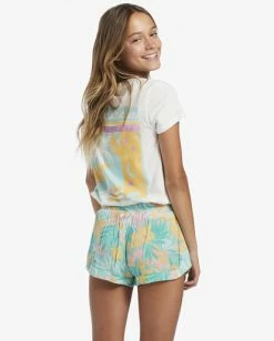 Cheap 🌟 Billabong Mad For You Elastic Waist Shorts SALT CRYSTAL 🎁 -Girls Sales Store abgns00106 billabongw ggf0 bck1 1