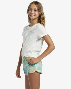 Cheap 🌟 Billabong Mad For You Elastic Waist Shorts SALT CRYSTAL 🎁 -Girls Sales Store abgns00106 billabongw ggf0 sd1 1