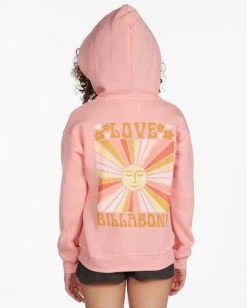 Outlet 💯 Billabong 👧 Girls' Choose Love Pullover Hoodie SORBET 😍 -Girls Sales Store abgsf00139 billabongw sor bck1 1