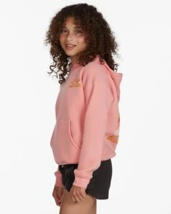 Outlet 💯 Billabong 👧 Girls' Choose Love Pullover Hoodie SORBET 😍 -Girls Sales Store abgsf00139 billabongw sor sd1 1