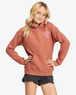 New 🎉 Billabong 👧 Girls' Kiss The Moon Graphic Hoodie SWEET CHOCOLATE ⌛ -Girls Sales Store abgsf00153 billabongw cnn0 frt1 1