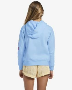 Flash Sale 💯 Billabong Girl's 4-16 Happy Little Thing Hoodie SONGBIRD BLUE 🥰 -Girls Sales Store abgsf00160 billabongw bft0 bck1 1