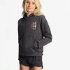 Outlet ✨ Billabong Girl's 4-16 Good Days Ahead Hoodie OFF BLACK 🎁 -Girls Sales Store abgsf00161 billabongw ofb frt1