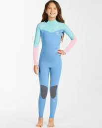 Girls Sales Store 17 Best deal 🎉 Billabong 👧 Girls' 3/2 Synergy Back Zip Full Wetsuit SURFSIDE 😍