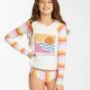 Promo 🌟 Billabong 👧 Girls' Rising Sun Long Sleeve Rashguard MULTI 🔔 -Girls Sales Store abgwr00129 billabongw mul frt1