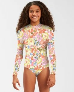 Promo 👏 Billabong 👧 Girls' Windsong Long Sleeve 🩱 Swimsuit MULTI 😍 -Girls Sales Store abgwr00136 billabongw mul frt1 1