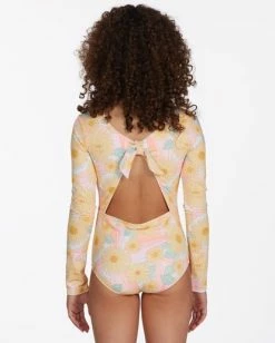 Coupon 👍 Billabong 👧 Girls' Sweet Sunset Long Sleeve 🩱 Swimsuit MULTI 🎁 -Girls Sales Store abgwr00140 billabongw mul bck1 1