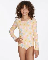 Coupon 👍 Billabong 👧 Girls' Sweet Sunset Long Sleeve 🩱 Swimsuit MULTI 🎁