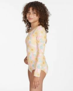 Coupon 👍 Billabong 👧 Girls' Sweet Sunset Long Sleeve 🩱 Swimsuit MULTI 🎁 -Girls Sales Store abgwr00140 billabongw mul sd1 1