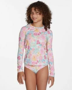 New 🎁 Billabong 👧 Girls' Brighter Days Long Sleeve Rashguard MULTI 😍 -Girls Sales Store abgwr00141 billabongw mul frt1 1