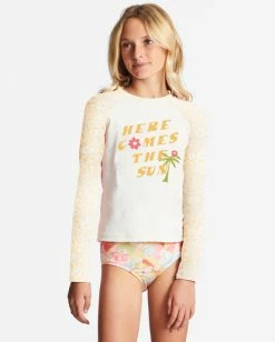 Coupon 👍 Billabong Girl's 4-16 Sunbeams Forever Long Sleeve UPF 50 Rashguard GOLDEN PEACH ⭐ -Girls Sales Store abgwr00158 billabongw ygf0 frt1 1