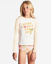 Coupon 👍 Billabong Girl's 4-16 Sunbeams Forever Long Sleeve UPF 50 Rashguard GOLDEN PEACH ⭐