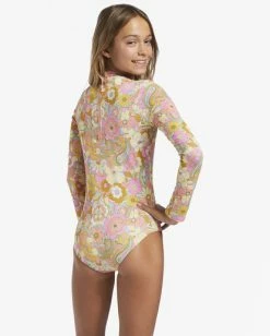 Top 10 ✨ Billabong Girl's 4-16 Sunbeams Forever UPF 50 Long Sleeve One-Piece 🩱 Swimsuit MULTI 🎉 -Girls Sales Store abgwr00160 billabongw mul bck1 1