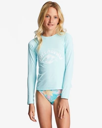 Discount ✨ Billabong Girl's 4-16 Core Surfdaze UPF 50 Long Sleeve Rashguard BRIGHT ORCHID 🎁