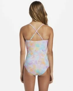 Best deal 🎁 Billabong Girl's 4-16 Time For Tie Dye One-Piece 🩱 Swimsuit MULTI 🎁 -Girls Sales Store abgx100144 billabongw mul bck1 1