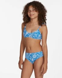 Brand new 🔔 Billabong 👧 Girls' Ready For Fun Trilet 👙 Bikini Set CLASSIC BLUE 👍