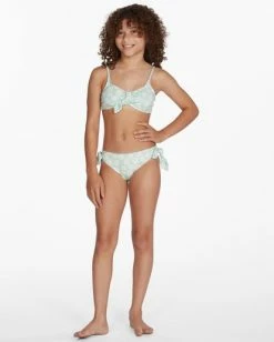 Best Pirce 🔥 Billabong 👧 Girls' Ditsy Love Knotted Tall Trilet 👙 Bikini Set HONEY DEW 😍 -Girls Sales Store abgx200221 billabongw gbq0 frt9 1