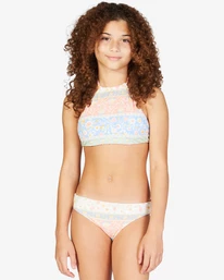 Hot Sale 🧨 Billabong 👧 Girls' Mini Mystic High Neck Reversible 👙 Bikini Set MULTI ⌛