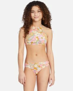 Budget 💯 Billabong 👧 Girls' Ain't She A Beaut High-Neck 👙 Bikini Set MULTI 🤩 -Girls Sales Store abgx200251 billabongw mul frt1 1