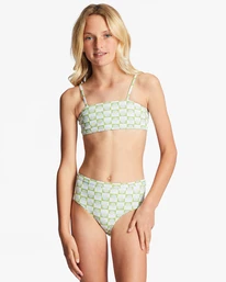 Best Sale 😀 Billabong Girl's 4-16 Daze All Day Strappy Tank Two-Piece Swim Set MOSS MEADOW 😀