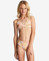 Brand new ✔️ Billabong Girl's 4-16 Spring Daydream Triangle Two-Piece 👙 Bikini Set GOLDEN PEACH 👏