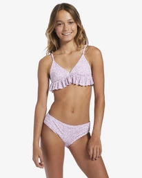Girls Sales Store 39 Deals ✨ Billabong Girl's 4-16 Flowerside Triangle Two-Piece Swim Set LILAC DREAM 🔔