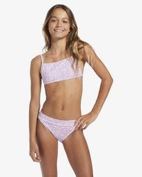 New ๐งจ Billabong Girl's 4-16 Flowerside Strappy Tank Two-Piece Swim Set LILAC DREAM ๐