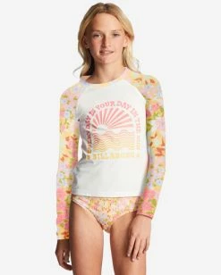 Top 10 😉 Billabong Girl's 4-16 Spring Daydream Long Sleeve Rashguard Two-Piece Swim Set GOLDEN PEACH ✨ -Girls Sales Store abgx200309 billabongw ygf0 frt1 1