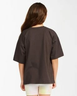 Best deal 🎉 Billabong 👧 Girls' A Rose Is A Rose Boyfriend T-Shirt OFF BLACK 👍 -Girls Sales Store abgzt00227 billabongw ofb bck1 1