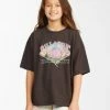 Best deal 🎉 Billabong 👧 Girls' A Rose Is A Rose Boyfriend T-Shirt OFF BLACK 👍 -Girls Sales Store abgzt00227 billabongw ofb frt1