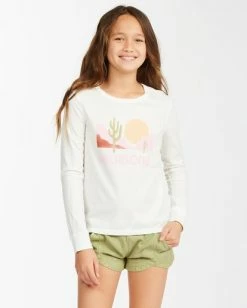 Cheapest 🥰 Billabong 👧 Girls' Follow Your Heart Long Sleeve T-Shirt SALT CRYSTAL 🌟 -Girls Sales Store abgzt00236 billabongw scs frt1 1