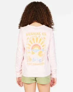 Budget 🔥 Billabong 👧 Girls' Good Things Are Coming Long Sleeve T-Shirt PRETTY IN PINK 😉 -Girls Sales Store abgzt00291 billabongw mdl0 bck1 1
