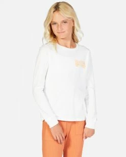 Cheap 😍 Billabong 👧 Girls' Rise Up Long Sleeve T-Shirt SALT CRYSTAL 🌟 -Girls Sales Store abgzt00293 billabongw scs frt1 1
