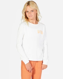Cheap 😍 Billabong 👧 Girls' Rise Up Long Sleeve T-Shirt SALT CRYSTAL 🌟