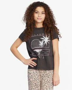 Outlet 🔔 Billabong 👧 Girls' On The Horizon Graphic Boyfriend T-Shirt OFF BLACK 👍 -Girls Sales Store abgzt00334 billabongw ofb frt1 1