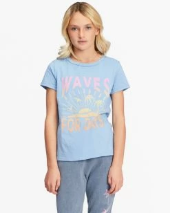 Deals 👍 Billabong 👧 Girls' Wave For Days Graphic Boyfriend T-Shirt LIGHT INDIGO 👍 -Girls Sales Store abgzt00337 billabongw bjd0 frt1 1