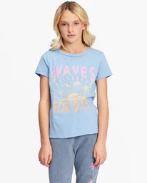 Deals 👍 Billabong 👧 Girls' Wave For Days Graphic Boyfriend T-Shirt LIGHT INDIGO 👍