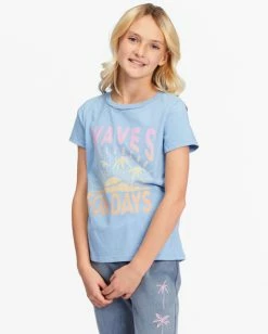 Deals 👍 Billabong 👧 Girls' Wave For Days Graphic Boyfriend T-Shirt LIGHT INDIGO 👍 -Girls Sales Store abgzt00337 billabongw bjd0 sd1 1