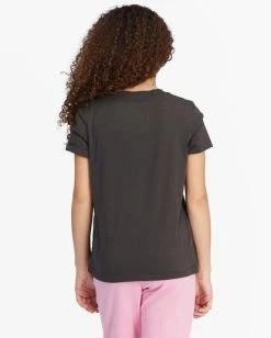 Best Pirce ❤️ Billabong 👧 Girls' Love Louder Graphic Boyfriend T-Shirt OFF BLACK 😉 -Girls Sales Store abgzt00338 billabongw ofb bck1 1