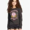 Buy ✨ Billabong 👧 Girls' Peace Be The Journey Long Sleeve Graphic Boyfriend T-Shirt OFF BLACK ✨ -Girls Sales Store abgzt00341 billabongw ofb frt1