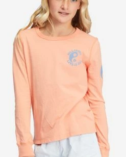 Wholesale 🔔 Billabong 👧 Girls' Love Is All Long Sleeve Graphic Boyfriend T-Shirt CANYON SUNSET 👍 -Girls Sales Store abgzt00342 billabongw nhy0 dtl1 1