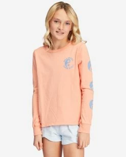 Wholesale 🔔 Billabong 👧 Girls' Love Is All Long Sleeve Graphic Boyfriend T-Shirt CANYON SUNSET 👍 -Girls Sales Store abgzt00342 billabongw nhy0 frt1 1