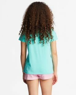 Hot Sale 💯 Billabong Girl's 4-16 Heritage Sunflower Oversized T-Shirt LIGHT LAGOON 🥰 -Girls Sales Store abgzt00355 billabongw ggf0 bck1 1