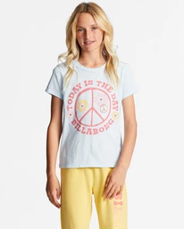 Budget 😉 Billabong Girl's 4-16 Today Is The Day Oversized T-Shirt SONGBIRD BLUE 😉