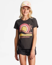 Best Pirce 😍 Billabong Girl's 4-16 Rise Up Oversized T-Shirt OFF BLACK 🧨